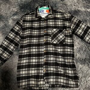 Hawkkings Black and White Flannel Shirt Men’s Size Small